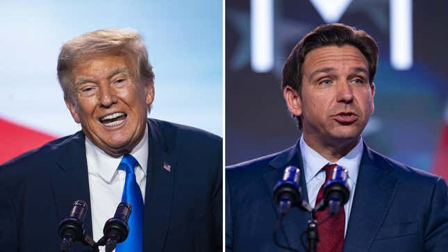 Image for article titled Trump Is Only Acting Moderate on Abortion So He Can Dunk on DeSantis