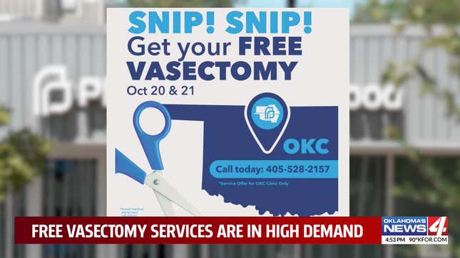Screenshot of local news broadcast featuring graphic from Planned Parenthood Great Plains