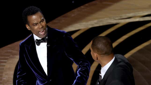 Image for article titled Will Smith Slapped Chris Rock at the Oscars for Making a Joke About His Wife